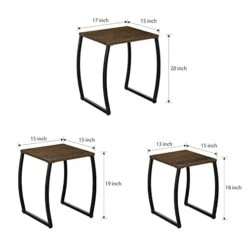 SRIWATANA Nesting Tables, Vintage Side End Tables Living Room, Coffee Snack Table Set Of 3 -Best Furniture Store 41zKmnGfTwL