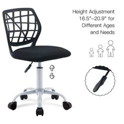 Villeston Desk Chair For Boys Girls And Teens Mesh Computer Bedroom Office Study Chair Ergonomic Small Swivel Height Adjustable Chair With Wheels, Black -Best Furniture Store 41zM5I4kV3L