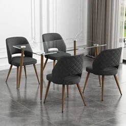 FURNITO Glass Dining Table Set For 4, 5 Piece Kitchen Dining Table Set With Modern PU Leather Chairs Set Of 4,for Dining Room,Living Room Table Set (1 X 47 Inch Glass Table+4 Leather Chairs) 13 FURNITO Glass Dining Table Set For 4, 5 Piece Kitchen Dining Table Set With Modern PU Leather Chairs Set Of 4,for Dining Room,Living Room Table Set (1 X 47 Inch Glass Table+4 Leather Chairs) -Best Furniture Store 41zV2epfy2L. AC