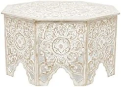Deco 79 Wood Floral Handmade Intricately Carved Coffee Table With Hollow Interior, 33" X 33" X 18", Light Gray 18 Deco 79 Wood Floral Handmade Intricately Carved Coffee Table With Hollow Interior, 33" X 33" X 18", Light Gray -Best Furniture Store 41zVwMRwe3L. AC