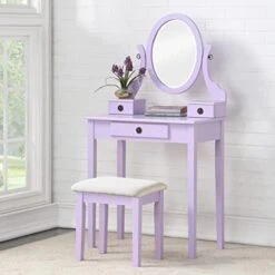 Moniya White Wood Vanity Table And Stool Set (3415WH) Medium 25 Moniya White Wood Vanity Table And Stool Set (3415WH) Medium -Best Furniture Store 41zneo wXYL. AC
