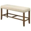 BOWERY HILL Counter Height Dining Bench In Beige