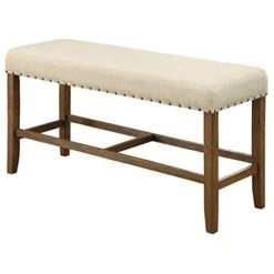 BOWERY HILL Counter Height Dining Bench In Beige