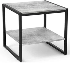 Homieasy End Table, 20 Inch Square Side Table Modern Night Stand With 2-Tier Storage Shelf, Living Room Small Coffee Table, Wood Finish Bedside Table For Bedroom, Black -Best Furniture Store 41zu6NQ2qgL. AC