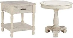 Signature Design By Ashley Shawnalore Farmhouse Solid Pine Wood End Table, Weatherworn White Finish -Best Furniture Store 41zukaojqL. AC