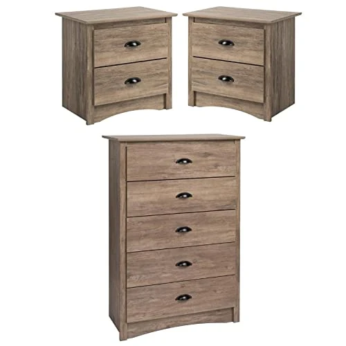 Home Square 3-Piece Set With 2 2-Drawer Nightstands And 5-Drawer Chest 1 Home Square 3-Piece Set With 2 2-Drawer Nightstands And 5-Drawer Chest