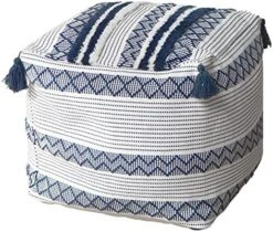 Blue Page Boho Neutral Decorative Square Unstuffed Pouf - Braided Handwoven Casual Ottoman Pouf Cover With Tassels And Cute Soft Tufted Footrest/Cushion For Bedroom Living Room, 18" X18”x16 28 Blue Page Boho Neutral Decorative Square Unstuffed Pouf - Braided Handwoven Casual Ottoman Pouf Cover With Tassels And Cute Soft Tufted Footrest/Cushion For Bedroom Living Room, 18" X18”x16 -Best Furniture Store 51 1jR0sfGL. AC
