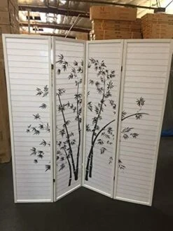 Select Bamboo, Flowers 3 To 8 Panel Room Divider (Bamboo, 4)