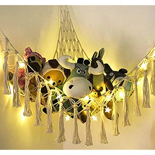Hammock Or Net For Stuffed Animal - Stuffed Animal Storage, Hammock With LED Light And Hooks 3 Hammock Or Net For Stuffed Animal - Stuffed Animal Storage, Hammock With LED Light And Hooks - Image 3
