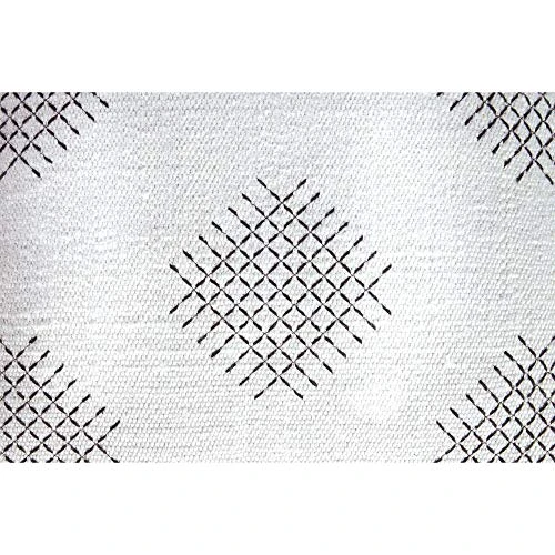 Signature Design By Ashley Mabyn Handwoven Boho Pouf, 24 X 24 In, White And Gray 4 Signature Design By Ashley Mabyn Handwoven Boho Pouf, 24 X 24 In, White And Gray - Image 4