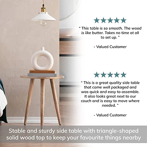 MH London Bond Triangle End Table - Exclusively Designed Small Side Table. Hand Crafted - Wooden Side Table - Contemporary Design For Small End Tables For Bedroom And Living Room 2 MH London Bond Triangle End Table - Exclusively Designed Small Side Table. Hand Crafted - Wooden Side Table - Contemporary Design For Small End Tables For Bedroom And Living Room - Image 2