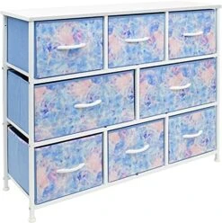 Dresser With 8 Drawers - Furniture Storage Chest For Kids Clothing Organization, Bedroom, Hallway, Closet, Office - Steel Iron Frame, Rustic Farmhouse Wood Top, Fabric Bins (White) -Best Furniture Store 510sCxaNH1S. AC