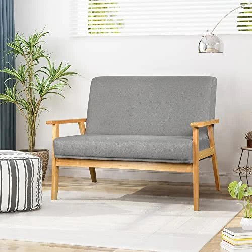 Homajor Small Loveseat,Loveseat Sofa,Small Couches For Small Spaces,Sofa Couch,Fabric Loveseat Sofa Couch For Living Room Bedroom,Grey 4 Homajor Small Loveseat,Loveseat Sofa,Small Couches For Small Spaces,Sofa Couch,Fabric Loveseat Sofa Couch For Living Room Bedroom,Grey - Image 4