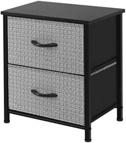 Storage Dresser End/Side Table - Dark Grey & 3 Drawers Fabric Dresser Storage Tower, Organizer Unit For Bedroom, Closet, Entryway, Hallway - Dark Grey -Best Furniture Store 5114NcC2PPL. AC