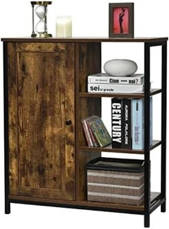 GLACER Industrial Style Floor Cabinet, Multifunctional Floor Storage Cabinet With Adjustable Shelf, Ideal For Living Room, Dining Room, Bedroom Or Entryway, 27.5 X 12 X 32 Inches (Rustic Brown) 11 GLACER Industrial Style Floor Cabinet, Multifunctional Floor Storage Cabinet With Adjustable Shelf, Ideal For Living Room, Dining Room, Bedroom Or Entryway, 27.5 X 12 X 32 Inches (Rustic Brown) -Best Furniture Store 511EaD2V5pS. AC
