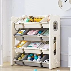 CHORBEYCH Kids Toy Organizer With 12 Storage Bins,Organizer For Kids Rooms And Toy Storage Organizer For Boys Girls (Bear, White Gray) (Organizer+Book Shelf) 12 CHORBEYCH Kids Toy Organizer With 12 Storage Bins,Organizer For Kids Rooms And Toy Storage Organizer For Boys Girls (Bear, White Gray) (Organizer+Book Shelf) -Best Furniture Store 511QdBbiB8L. AC