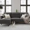 Belffin Fabric Sectional Couch With Reversible Ottoman L Shaped Sofa With Chaise 3 Seat Modern Sectional Sofa Charcoal Grey