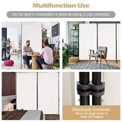 Giantex 6 Ft Tall 3 Panel Room Divider White, Lightweight Portable Folding Privacy Screen, Freestanding Partition Wall Divider And Separator For Bedroom Home Office Apartment Studio -Best Furniture Store 511l69th7YL