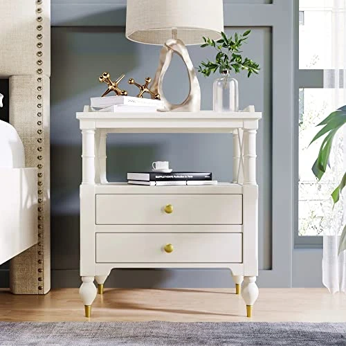 LHLLHL Nightstand For Small Spaces Bedroom Contemporary 2 Drawer 4 LHLLHL Nightstand For Small Spaces Bedroom Contemporary 2 Drawer - Image 4