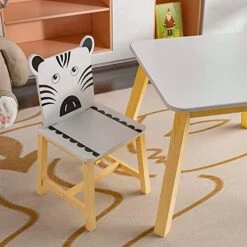 CUANBOZAM Kids Table And Chairs Set, Wooden Table Suitable For Aged 3-8, Play Table With Animal Themed Chairs For Drawing Reading Arts Crafts Snack Time, Idea Boys Girls Playroom School Home Daycare -Best Furniture Store 511uemk5CXL