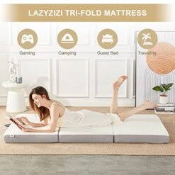 Folding Mattress, 4 Inch Memory Foam Tri-fold Mattress With Breathable & Washable Bamboo Fiber Fabric Cover, Foldable Floor Mattress Guest Bed For Camping, Road Trip, Single 13 Folding Mattress, 4 Inch Memory Foam Tri-fold Mattress With Breathable & Washable Bamboo Fiber Fabric Cover, Foldable Floor Mattress Guest Bed For Camping, Road Trip, Single -Best Furniture Store 511yPCPwnIL