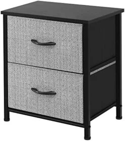Storage Dresser End/Side Table - Dark Grey & 3 Drawers Fabric Dresser Storage Tower, Organizer Unit For Bedroom, Closet, Entryway, Hallway - Dark Grey -Best Furniture Store 5122Nb1A1dL. AC