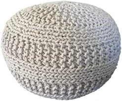 NOORI Home - Premium Luxury 100% Handmade & Handcrafted Cable Style Cotton Knitted Jade Comfortable Pouf, Ottoman, Footrest, Footstool - Beige - 20"x20"x14" 22 NOORI Home - Premium Luxury 100% Handmade & Handcrafted Cable Style Cotton Knitted Jade Comfortable Pouf, Ottoman, Footrest, Footstool - Beige - 20"x20"x14" -Best Furniture Store 512BxZhCxiL. AC