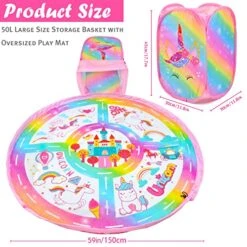 Toy Storage Baskets And Play Mat - Collapsible XL Toy Organizer For Kids, Portable Toy Storage Bin Holders For Block Game Toys,Unicorn Storage Baskets For Girls (Pink Unicorn) 10 Toy Storage Baskets And Play Mat - Collapsible XL Toy Organizer For Kids, Portable Toy Storage Bin Holders For Block Game Toys,Unicorn Storage Baskets For Girls (Pink Unicorn) -Best Furniture Store 512La8kYTcL