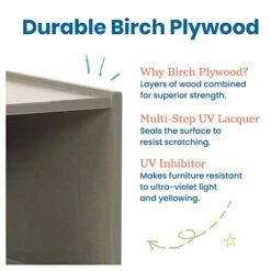 ECR4Kids Streamline 4-Section Coat Locker With Bench, Toddler Size, Kids Furniture, Grey Wash -Best Furniture Store 512l9gJIJYL