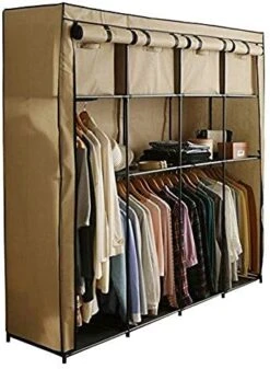 Ris Plaza WR-G002 Hanger Rack, Rack, Storage, Wardrobe, Width 68.9 X Height 66.7 Inches (174 X 167 Cm), Brown -Best Furniture Store 513G3eyVbxL. AC