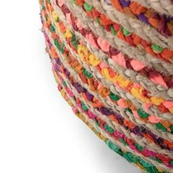SIMPLIHOME Margo Round Pouf, Footstool, Upholstered In Multi Color Hand Braided Jute, For The Living Room, Bedroom And Kids Room, Boho, , 19 SIMPLIHOME Margo Round Pouf, Footstool, Upholstered In Multi Color Hand Braided Jute, For The Living Room, Bedroom And Kids Room, Boho, , -Best Furniture Store 513XRc5MI8L