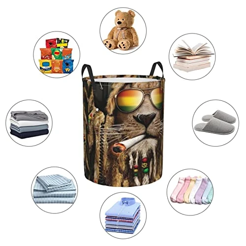 Large Laundry Hamper Collapsible Laundry Baskets Grunge Lion Portrait African Hippies Rock Dirty Clothes Hamper Waterproof Portable Storage Bin For Toy Organizer Nursery 5 Large Laundry Hamper Collapsible Laundry Baskets Grunge Lion Portrait African Hippies Rock Dirty Clothes Hamper Waterproof Portable Storage Bin For Toy Organizer Nursery - Image 5