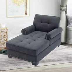 Chaise Lounge Indoor Modern Upholstered Tufted Chaise Lounge Chair 59" Velvet Chaise Lounge Recliner Lounge Chair For Living Room Bedroom Office -Best Furniture Store 513ofznsxfL
