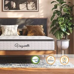 Queen Mattresses, Vesgantti 10 Inch Hybrid Queen Size Mattress In A Box, Pillow Top Queen Bed Mattress, Gel Memory Foam And Pocket Coils Innerspring Mattresses, Pressure Relief, Medium Firm Plush Feel -Best Furniture Store 5142XR4DlDL