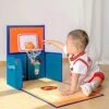 SALUTUYA Toy Chest For Boys, Mini Basketball Theme Toy Chest Portable Foldable Easy To Remove For Boys