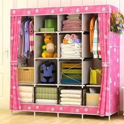 HMGGDD Reinforcement Large Wardrobe Cloth Wardrobe Fabric Closet Folding Clothing Storage Cabinet Dustproof Wardrobe (Color : E) -Best Furniture Store 514ABht40YL. AC