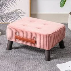 Small Foot Stool Ottoman, Black Velvet Ottoman Rectangle Footrest, Bedside Step Stool With Wood Legs, Small Rectangular Stool, Foot Rest For Couch, Small Ottoman For Desk, Living Room, Bedroom, Patio -Best Furniture Store 514CDZXCj7L. AC