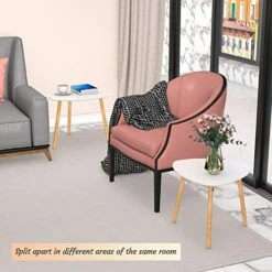 Bamboo White Nesting End Table - Side Tables Living Room Tables, Nesting Tables Set Of 2 Small Coffee Table, Modern Minimalist Triangle Center Table For Sofa Bedside Bedroom Apartment Ofiice -Best Furniture Store 514b3vMcJuL