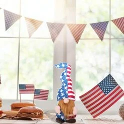 MatureGirl 3Pcs Day Ornaments Gnome 4th Veterans Handmade Patriotic USA OfJULY Decoration Decoration & Hangs Sculpture Stand (asshow, One Size) -Best Furniture Store 514gevWbkRL