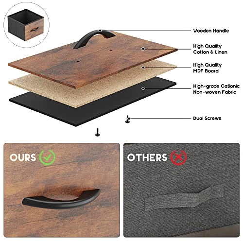 Dresser For Bedroom With 5 Drawers, Dressers & Chests Of Drawers For Entryway, Storage Organizer Unit With Cationic Fabric, Sturdy Metal Frame, Wood Tabletop, Easy Pull Handle (Rustic Brown) 1 Dresser For Bedroom With 5 Drawers, Dressers & Chests Of Drawers For Entryway, Storage Organizer Unit With Cationic Fabric, Sturdy Metal Frame, Wood Tabletop, Easy Pull Handle (Rustic Brown)