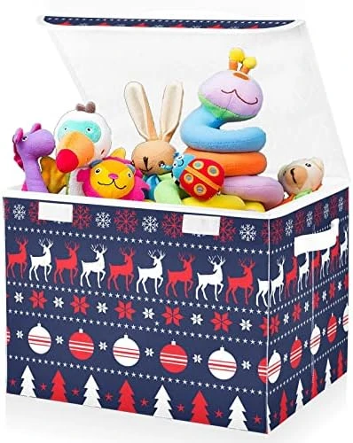 FULUHUAPIN Christmas Reindeer Fox Trees Toy Storage Box Chest With Lid, 16.5"x12.6"x11.8" Sturdy Toys Organizer Boxes Bin Baskets For Boy, Girl, Nursery, Closet, Bedroom, Playroom 21010277 8 FULUHUAPIN Christmas Reindeer Fox Trees Toy Storage Box Chest With Lid, 16.5"x12.6"x11.8" Sturdy Toys Organizer Boxes Bin Baskets For Boy, Girl, Nursery, Closet, Bedroom, Playroom 21010277 - Image 8