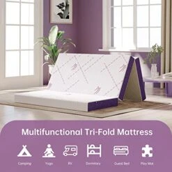Folding Mattress Full Size, 4-Inch Foldable Mattress, Tri-Fold Gel Memory Foam Mattress With Washable Cover, Portable Mattress For Traveling, Camping, Guest Bed 14 Folding Mattress Full Size, 4-Inch Foldable Mattress, Tri-Fold Gel Memory Foam Mattress With Washable Cover, Portable Mattress For Traveling, Camping, Guest Bed -Best Furniture Store 514w4rkOwLL