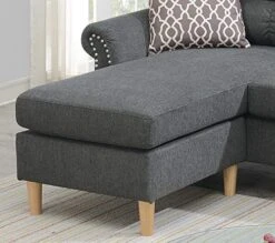 Poundex 2 Piece Reversible Sectional, Slate -Best Furniture Store 514zoZDfABL