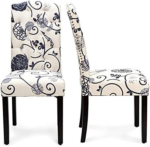 Giantex Parsons Chairs, Set Of 2 Uphostered Kitchen Dining Chairs W/Wood Legs, Padded Seat, Linen Fabric, Nails, Tufted Dining Chairs, Ideal For Dining Room, Kitchen, Living Room 8 Giantex Parsons Chairs, Set Of 2 Uphostered Kitchen Dining Chairs W/Wood Legs, Padded Seat, Linen Fabric, Nails, Tufted Dining Chairs, Ideal For Dining Room, Kitchen, Living Room - Image 8