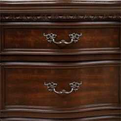 Home Square Cheston Traditional 3 Drawer Solid Wood Nightstand In Brown Cherry Set Of 2 -Best Furniture Store 5154aYRjS1L