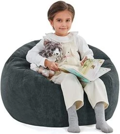 Nobildonna Bean Bag Chair Cover (No Filler) For Kids And Adults. Extra Large 300L Beanbag Stuffed Animal Storage Soft Premium Corduroy -Best Furniture Store 515EofYPKuS. AC