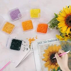 16 Pack Clear Plastic Beads Storage Containers Box With Hinged Lid For Small Items, Diamond, Beads (2.2X2.2X0.79In) -Best Furniture Store 515Jf4exhWL