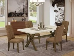 East West Furniture Dining Room Table Set, X777EL718-5 -Best Furniture Store 515NTk0GWL. AC