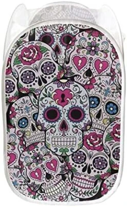 Frestree Pop-up Laundry Hamper - Halloween Decoration Pumpkin Ghost Print Laundry Basket Easy To Open Baby Nursery Hamper Bedroom Bathroom Clothes Washing Bin Lightweight Travel Basket Large Bag -Best Furniture Store 515TVSnUZZL. AC