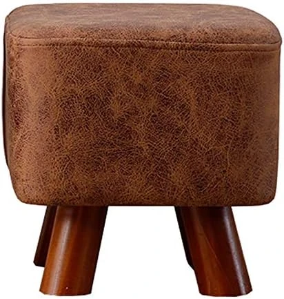 Upholstered Footstool Household Stool Comfortable Technology Cloth Living Room Shoe Bench Solid Wood Legs Bearing 100kg 2 Styles (Color : Brown, Size : 34cm) 9 Upholstered Footstool Household Stool Comfortable Technology Cloth Living Room Shoe Bench Solid Wood Legs Bearing 100kg 2 Styles (Color : Brown, Size : 34cm) - Image 9